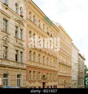 World Travel. The architecture and buildings in Vinohrady in Prague in the Czech Republic in Eastern Europe. Culture History Traveller Wanderlust Stock Photo