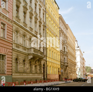 World Travel. The architecture and buildings in Vinohrady in Prague in the Czech Republic in Eastern Europe. Culture History Traveller Wanderlust Stock Photo