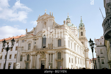 World Travel. Saint Nicholas Church in Mala Strana Lesser Town in the city of Prague in the Czech Republic in Eastern Europe. Culture History Stock Photo