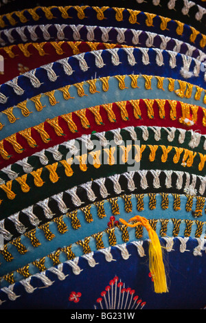 Stack of souvenir sombreros in a shop in Mexico City Stock Photo