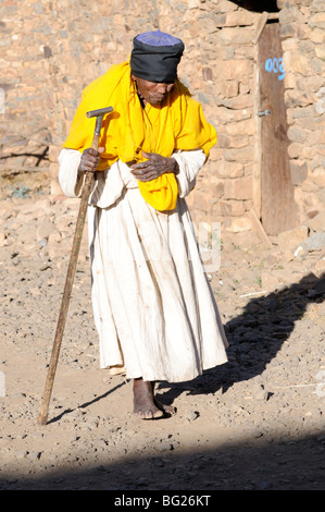 priest in old town, Axum, Ethiopia Stock Photo