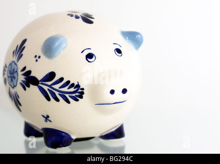 Delft Blue Ceramics Piggy Bank on a white background Stock Photo - Alamy