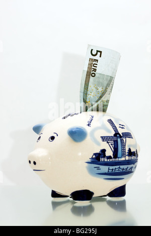 Delft Blue Ceramics Piggy Bank on a white background Stock Photo - Alamy
