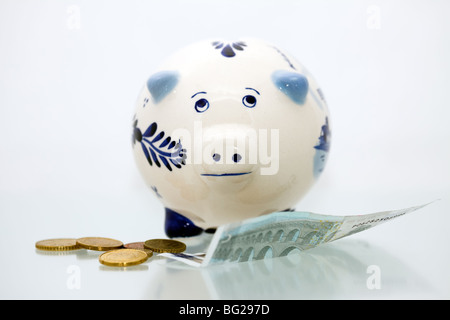 Delft Blue Ceramics Piggy Bank on a white background Stock Photo - Alamy