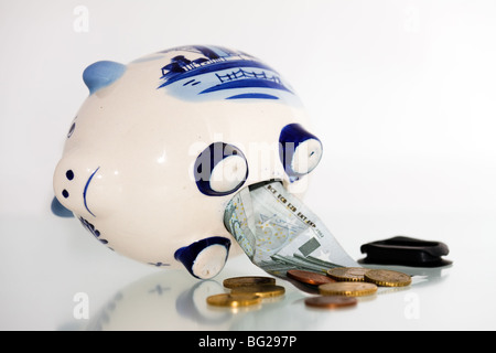 Delft Blue Ceramics Piggy Bank on a white background Stock Photo - Alamy