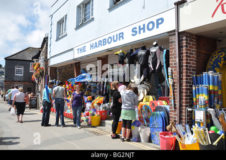 Display of beach and seaside toys on sale in Padstow Harbour Cornwall England Stock Photo
