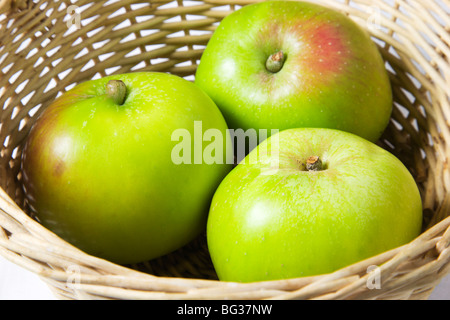 Three Bramley Cooking Apples Stock Photo