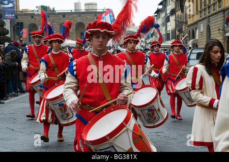 Medieval parade of Cavalcata dei Magi, Florence (Firenze), Tuscany, Italy, Europe Stock Photo
