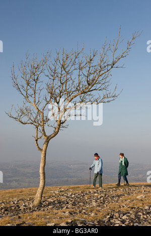 Retired couple taking winter walk Stock Photo