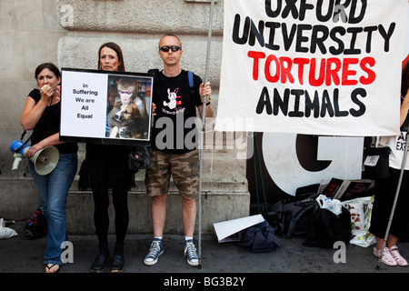 Animal Welfare protesters demonstrate against animal testing, central London. Stock Photo