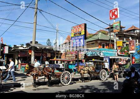 Front sea street in Kuta beach, Bali, Indonesia Stock Photo