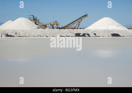 A Morton salt production facility that uses the Solar evaporation method, Glendale, Arizona, USA Stock Photo