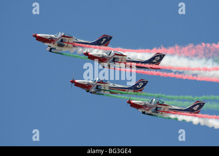 The Pioneer Team flying their Alpi Aviation Pioneer 300 Hawks in close formation Stock Photo