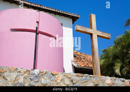 Santa Cruz Chapel, Bahias de Huatulco, Oaxaca State, Pacific Coast, Mexico, North America Stock Photo