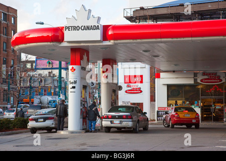 Petro-Canada Gas Station and Super Stop Convenience Store in Toronto Canada Stock Photo