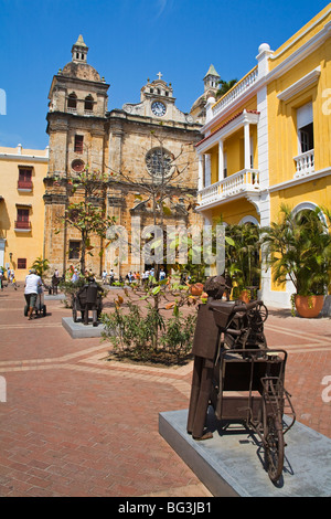 San Pedro Claver Church, Old Walled City District, Cartagena City, Bolivar State, Colombia, South America Stock Photo