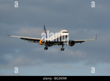 Icelandair Boeing 757-200 airliner. Front view.