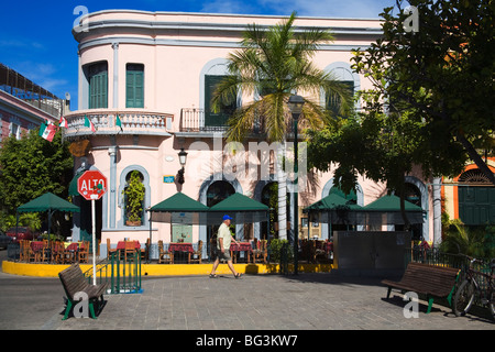 Restaurant in Machado Square in Old Town District, Mazatlan, Sinaloa State, Mexico, North America Stock Photo