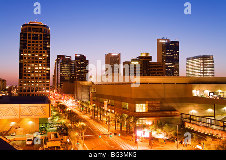 Washington Street and Bank of America Tower, Phoenix, Arizona, United States of America, North America Stock Photo