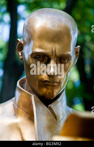 Statue of Indro Montanelli (April 22 1909 - July 22 2001) an Italian journalist and historian in the Giardini Pubbli Milan Italy Stock Photo