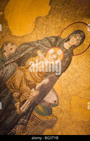 Aya Sofya (Hagia Sophia), Byzantine mosaic of Virgin Mary with infant Jesus, UNESCO World Heritage Site, Istanbul, Turkey Stock Photo