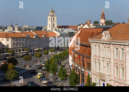 Elevated view over the Old Town Square, Vilnius, Lithuania, Baltic States, Europe Stock Photo