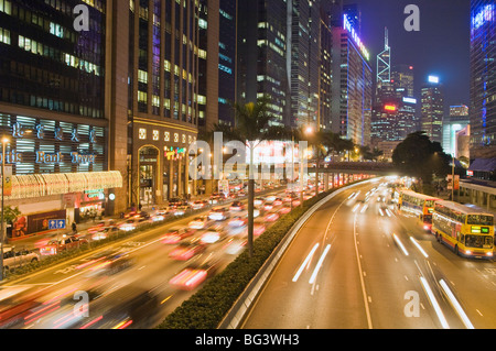 Freeway Running Along Harbor of Hong Kong