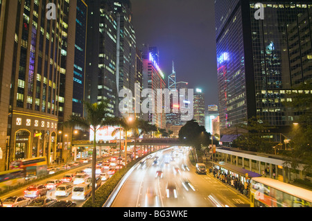 Freeway Running Along Harbor of Hong Kong