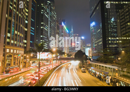 Freeway Running Along Harbor of Hong Kong