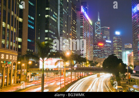 Freeway Running Along Harbor of Hong Kong