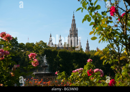 Rathaus, Volksgarten, Ringstraße, Wien, Österreich | guild hall, people's gardens, Ringroad, Vienna, Austria  Stock Photo