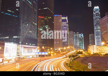 Freeway Running Along Harbor of Hong Kong