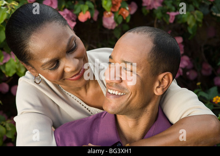 Middle-aged couple embracing Stock Photo
