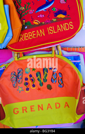 Souvenirs at Grand Anse Craft and Spice Market, Grenada, Windward Islands, West Indies, Caribbean, Central America Stock Photo