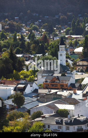 Argentina, Neuquen Province, Lake District, San Martin de los Andes, town view from the east Stock Photo