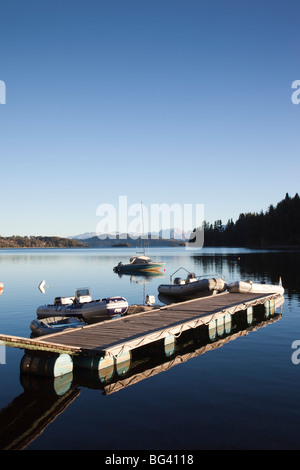 Argentina, Neuquen Province, Lake District, Road of the Seven Lakes, Villa La Angostura, Puerto Manzano, Lake Nahuel Huapi Stock Photo