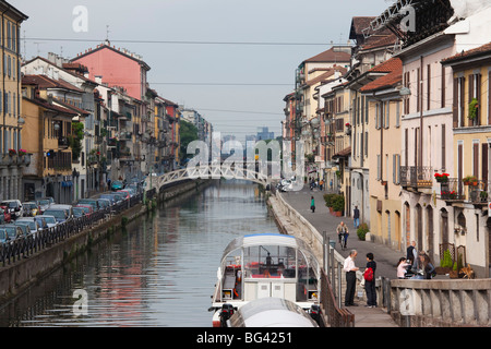 Italy, Lombardy, Milan, Naviglio Grande, canal district, morning Stock Photo