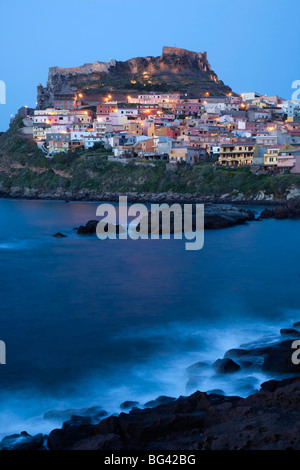 Italy, Sardinia, North Western Sardinia, Castelsardo, dusk Stock Photo