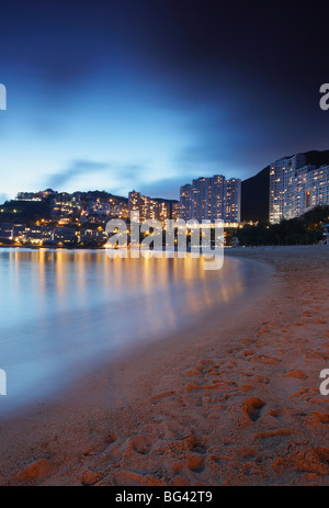 Repulse Bay beach at dusk, Hong Kong Island, Hong Kong, China, Asia Stock Photo