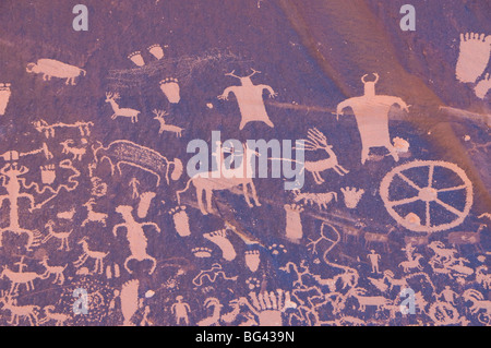 USA, Utah, Newspaper Rock State Historical Monument beside Canyonlands National Park Stock Photo