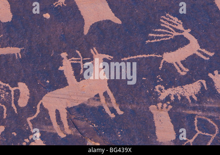 USA, Utah, Newspaper Rock State Historical Monument beside Canyonlands National Park Stock Photo