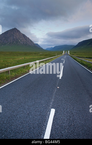 Scotland, Highland Region, Empty Road in Glen Coe Stock Photo