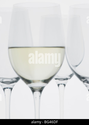 white wine glass and glasses Stock Photo