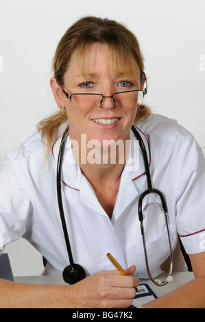 Portrait of a smiling doctor nurse medic female Stock Photo