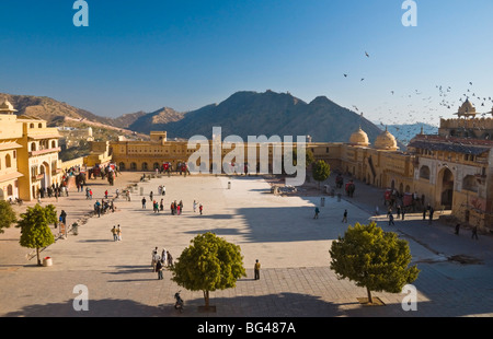 Aerial view of the Amber Fort, Jaipur, Rajasthan, India, Asia Stock Photo