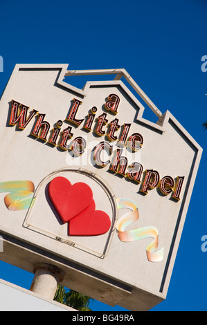 USA, Nevada, Las Vegas, A Little White Chapel Wedding Chapel Stock Photo