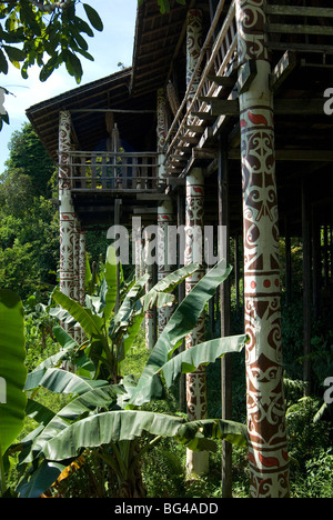 Orang Ulu tribal longhouse, Sarawak Cultural Village, Santubong, Sarawak, Malaysian Borneo, Malaysia, Southeast Asia, Asia Stock Photo