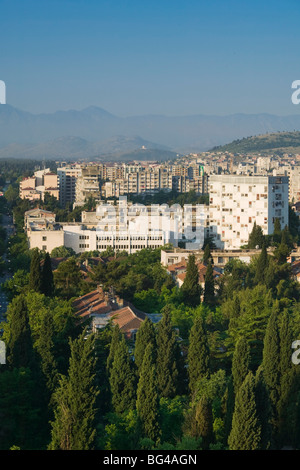 Montenegro, Podgorica, Capital of Montenegro, Morning City View from Gorica Hill Stock Photo