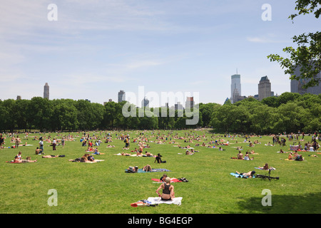 Sheep Meadow, Central Park on a Summer day, New York City, New York, United States of America, North America Stock Photo