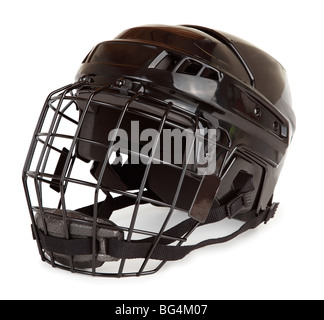 This is an isolated closeup of a hockey helmet. Stock Photo